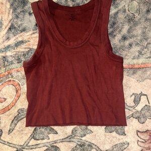 Brandy Melville Burgundy Ribbed Tank Top